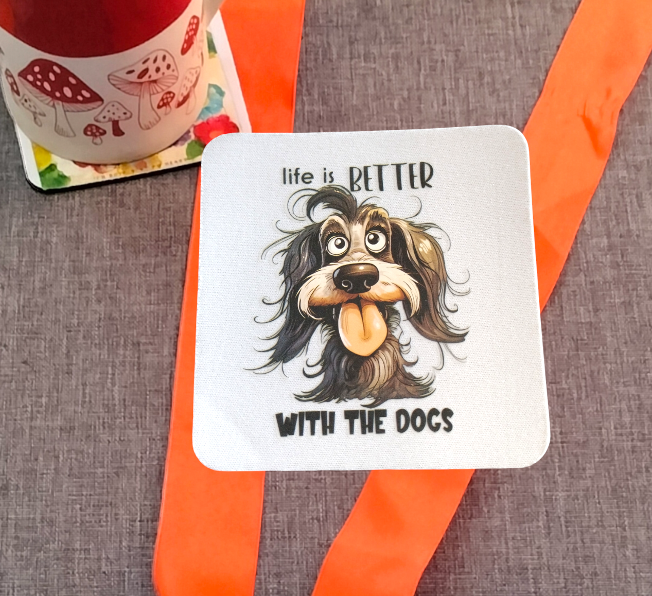 Funny Dog Coaster from Karma Goodness Designs