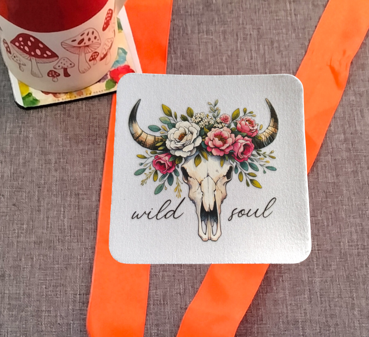 Cow Skull Coaster from Karma Goodness Designs