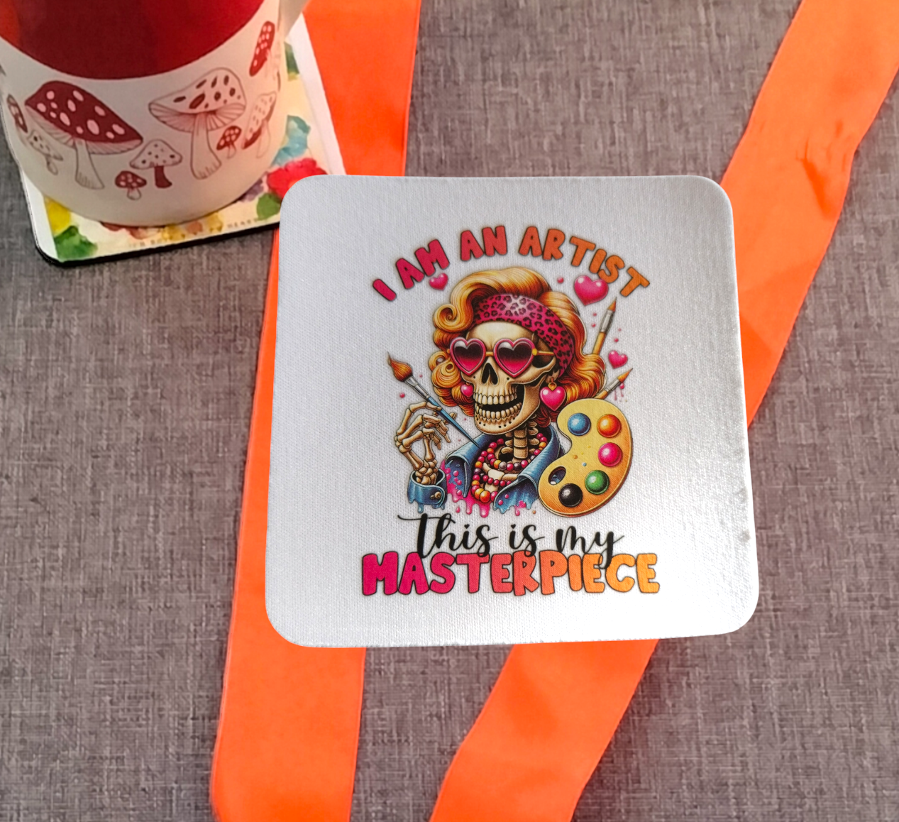 Funny Skeleton Coaster from Karma Goodness Designs