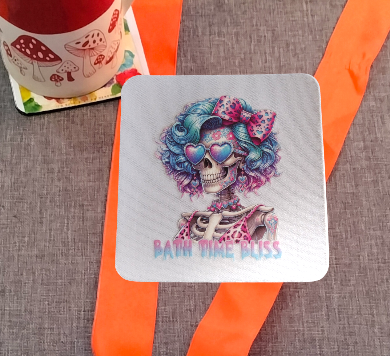 Funny Skeleton Coaster from Karma Goodness Designs