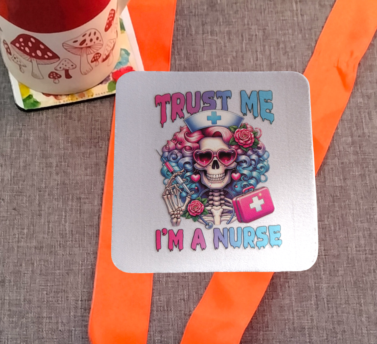 Funny Skeleton Coaster from Karma Goodness Designs