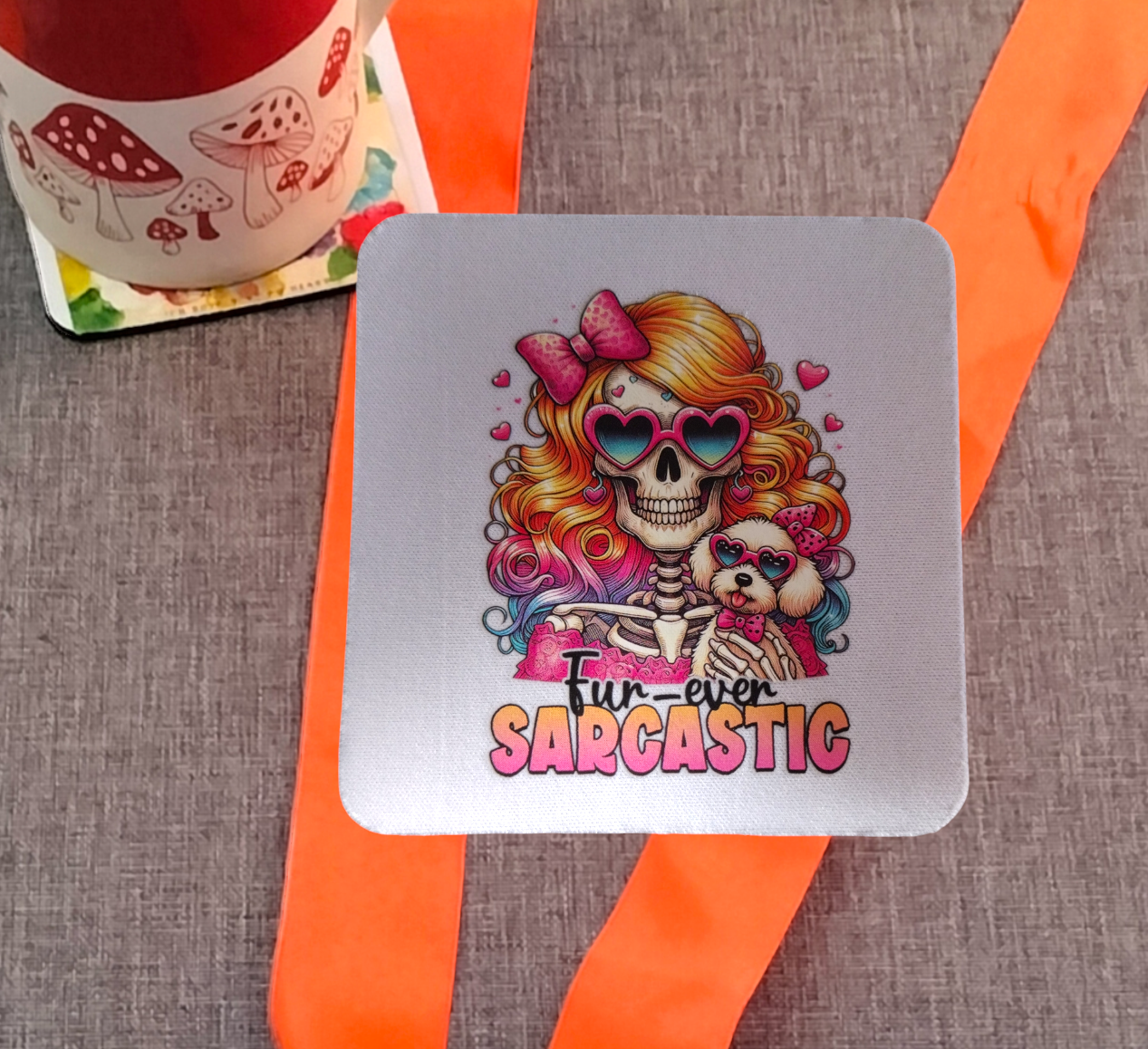 Funny Skeleton Coaster from Karma Goodness Designs