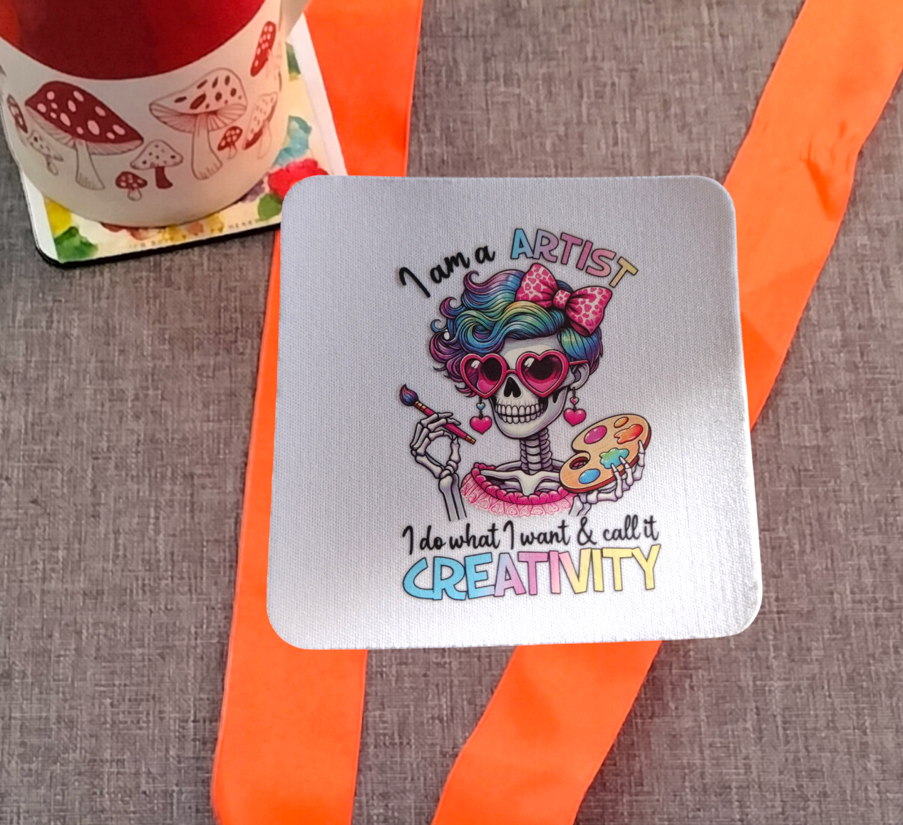 Funny Skeleton Coaster from Karma Goodness Designs