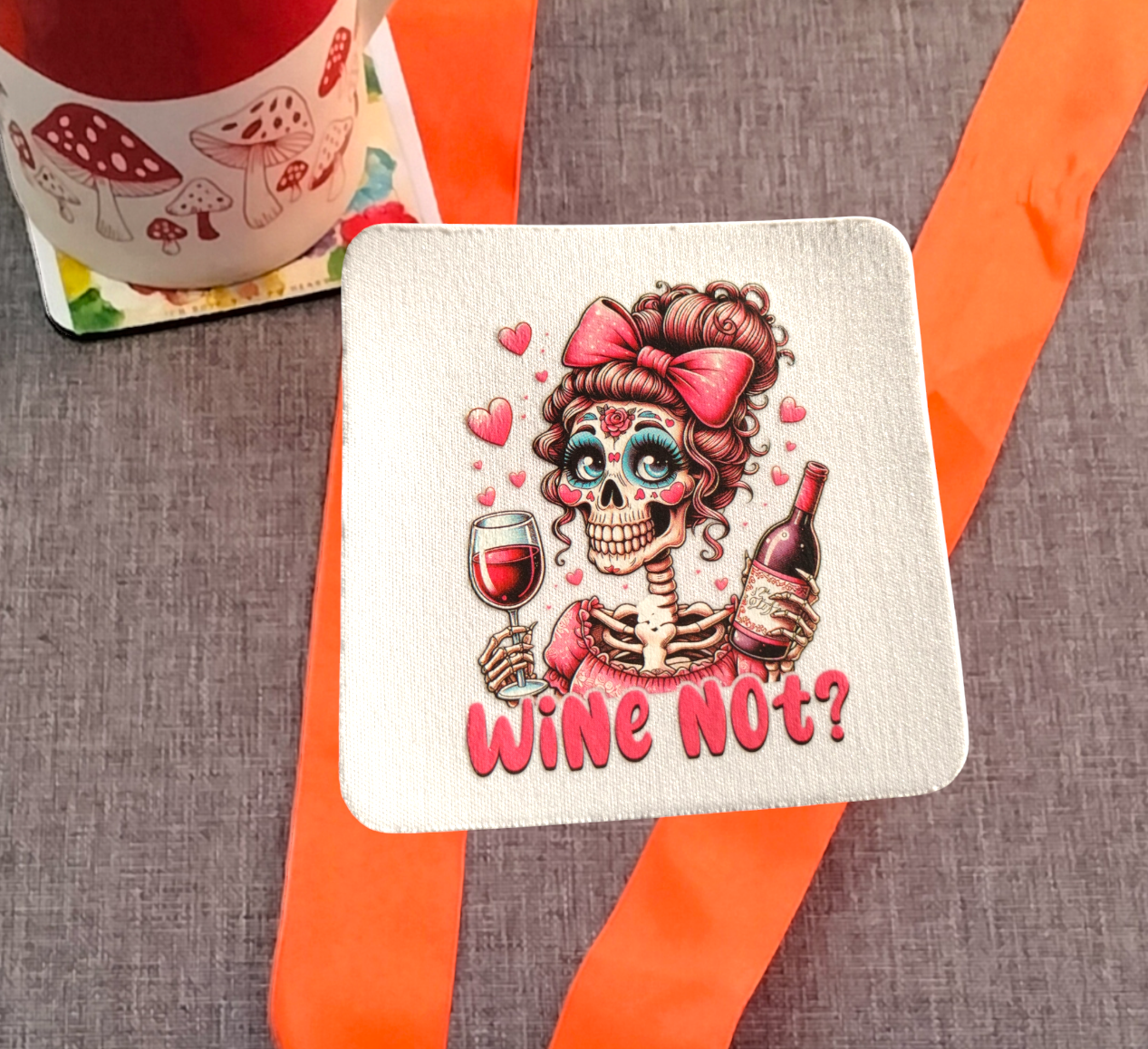 Funny Skeleton Coaster from Karma Goodness Designs