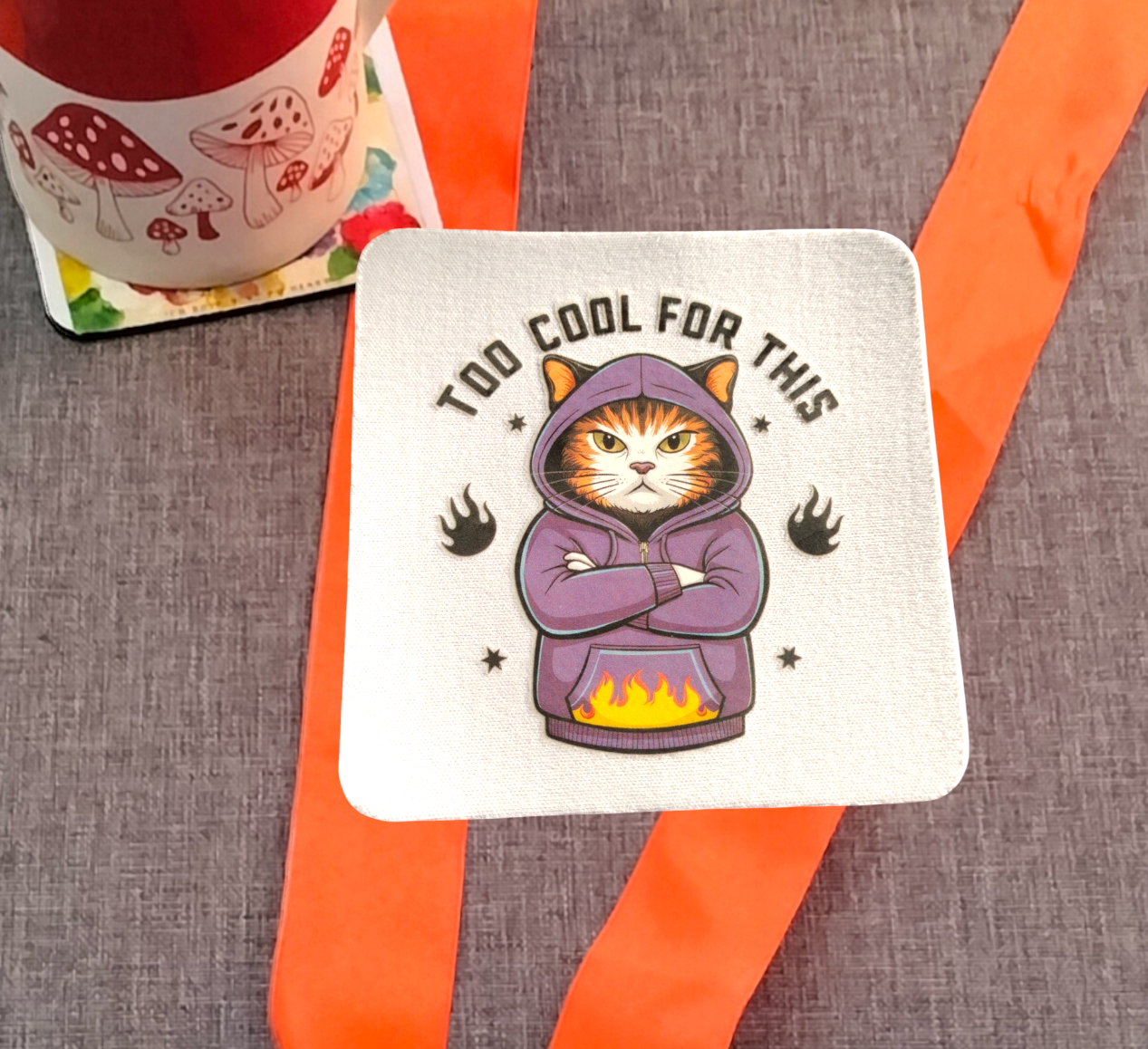 Funny Cat 1 Coaster from Karma Goodness Designs