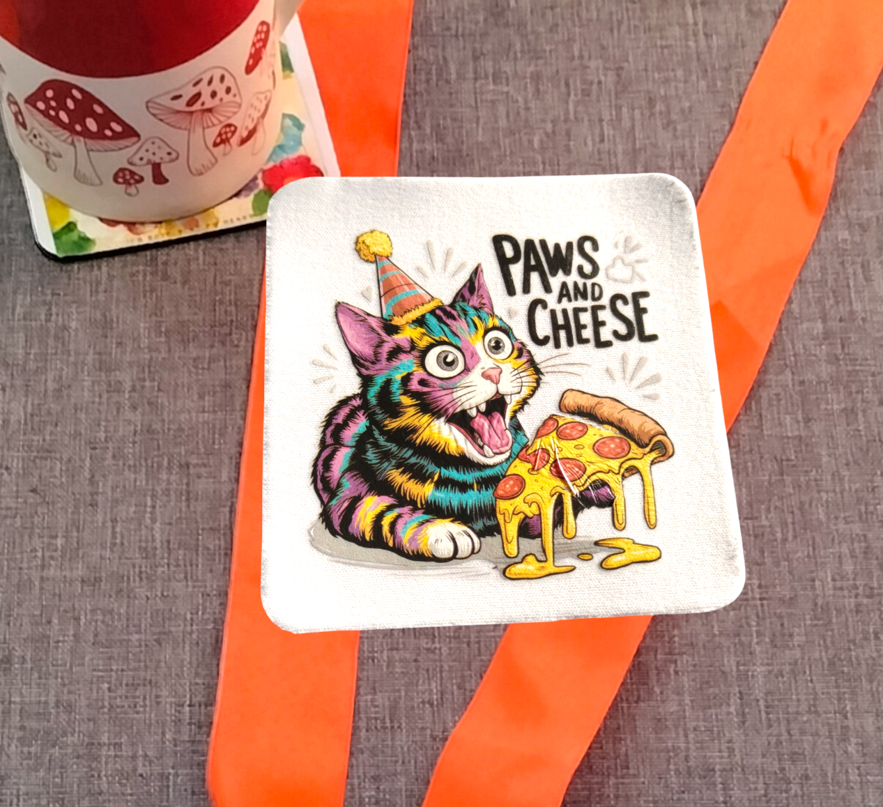 Funny Cat 1 Coaster from Karma Goodness Designs