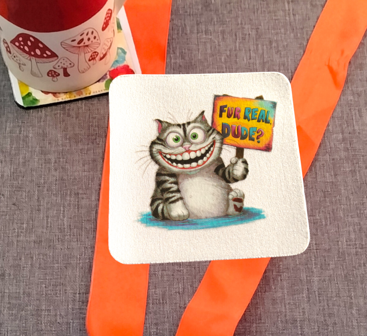 Funny Cat 1 Coaster from Karma Goodness Designs