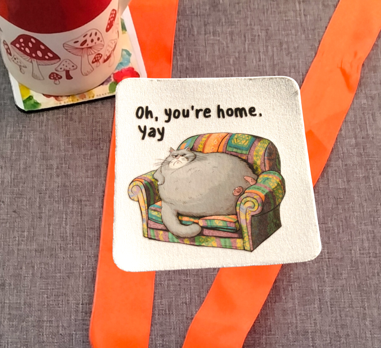 Funny Cat 1 Coaster from Karma Goodness Designs