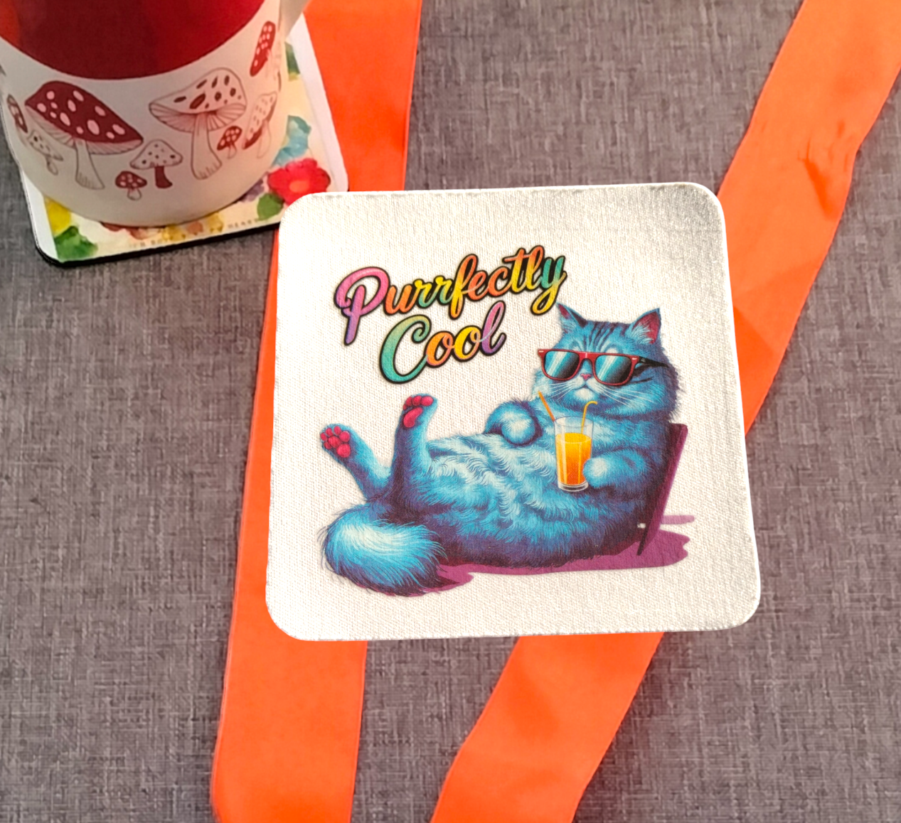 Funny Cat 1 Coaster from Karma Goodness Designs