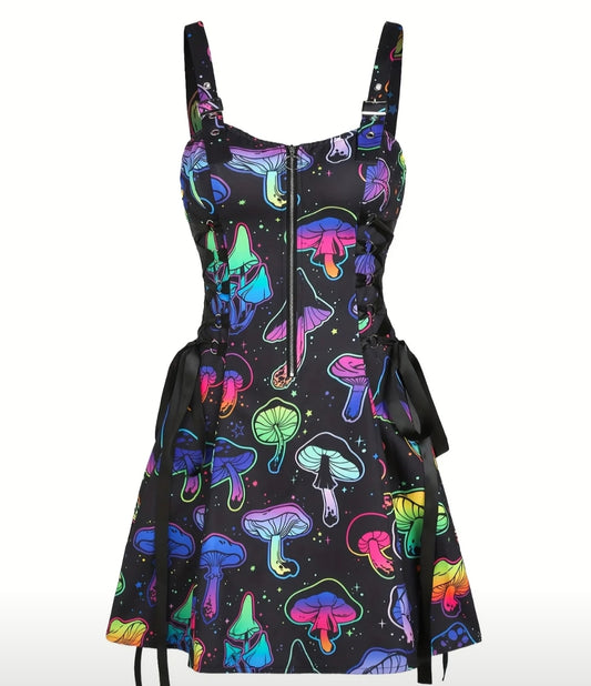 Women's Colorful Mushroom Dress  from Karma Goodness Designs
