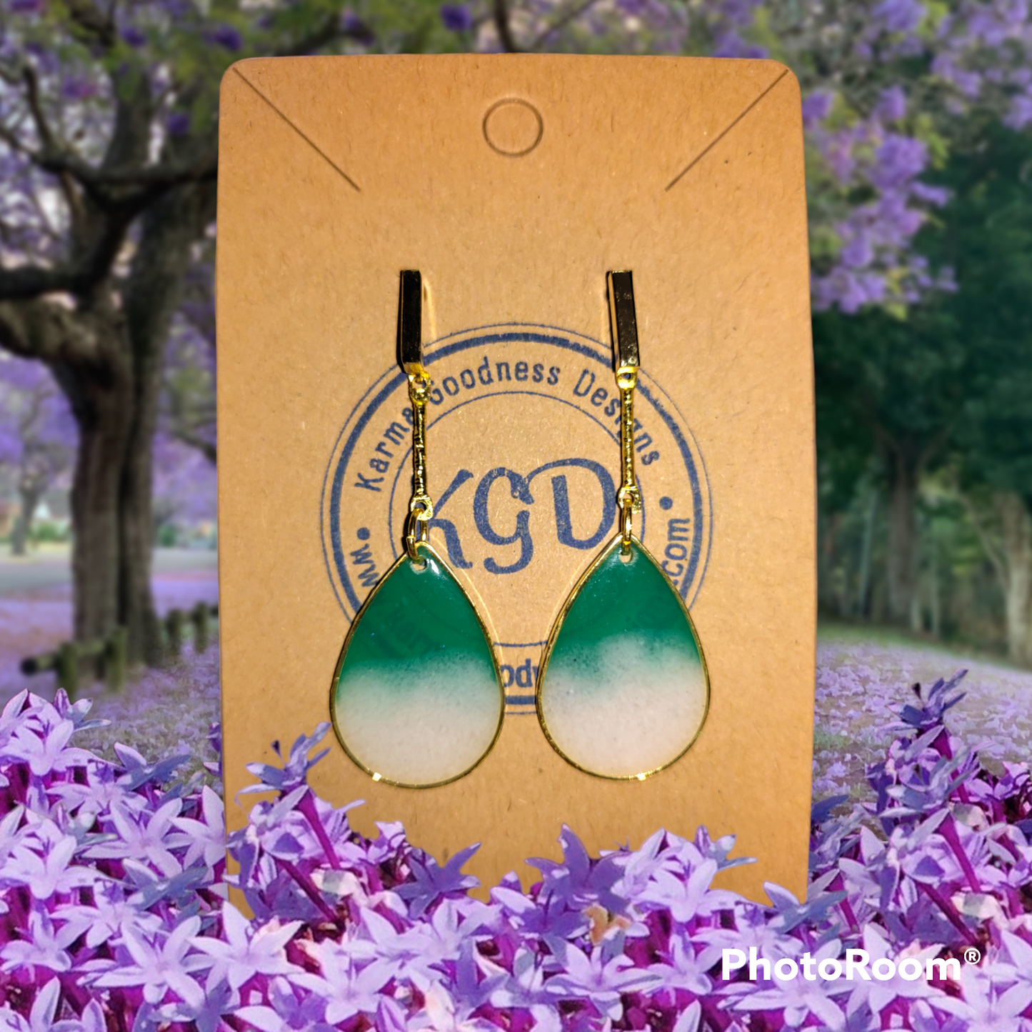 Gulf Sands Emerald Isle earrings from Karma Goodness Designs