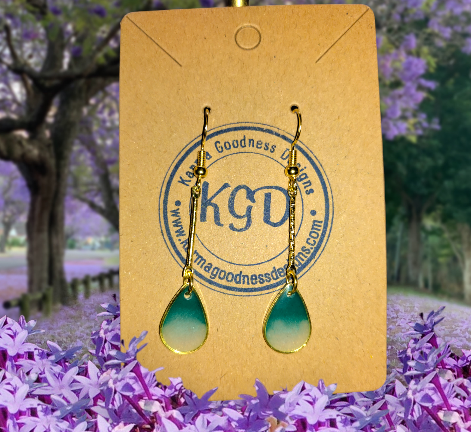 Gulf Sands Emerald Isle earrings from Karma Goodness Designs