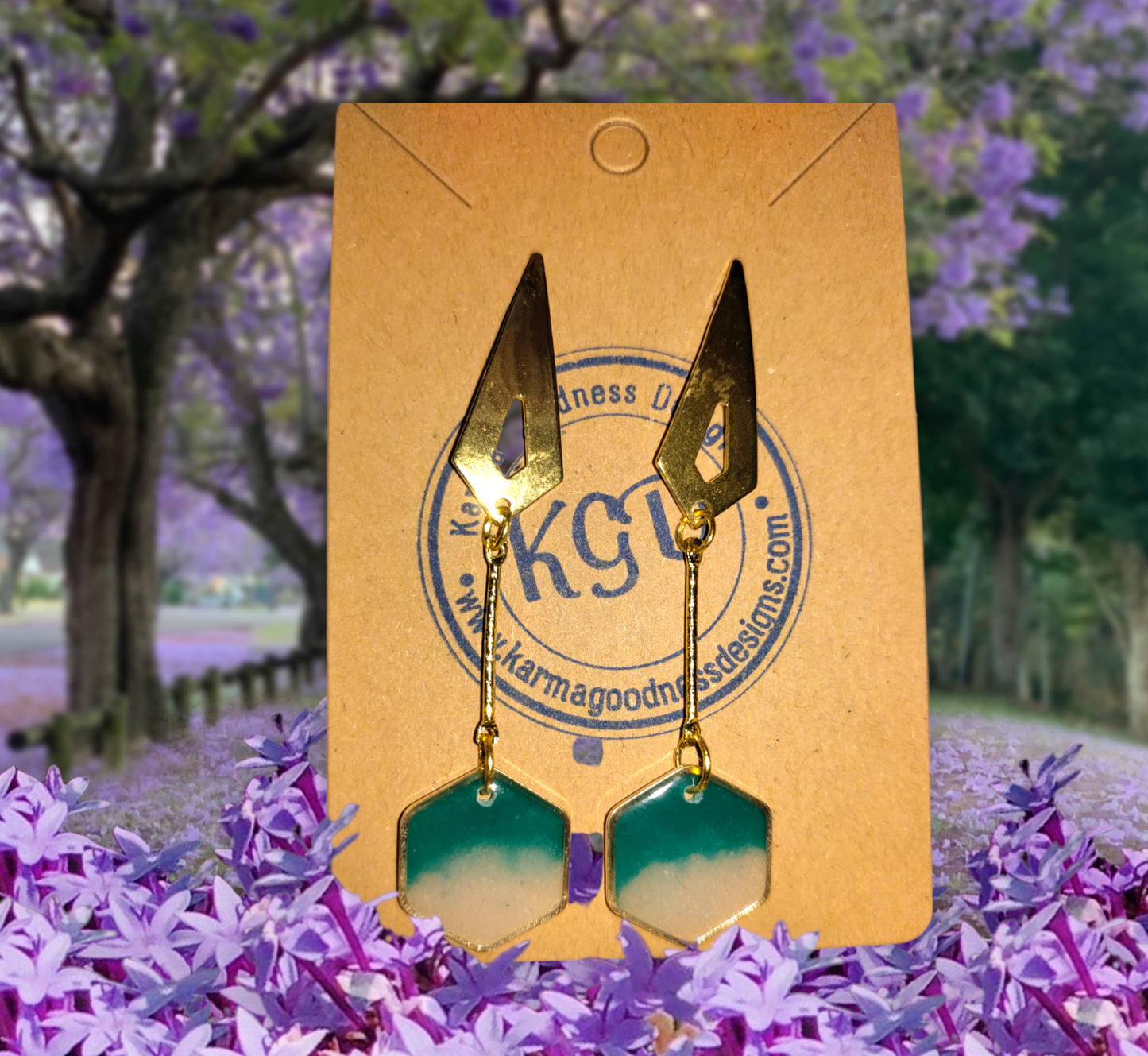 Gulf Sands Emerald Isle earrings from Karma Goodness Designs