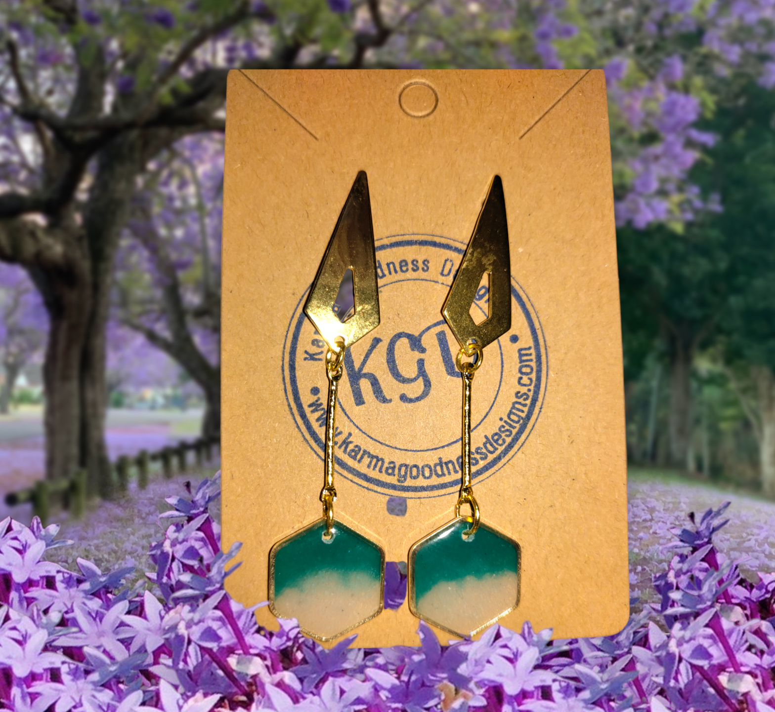Gulf Sands Emerald Isle earrings from Karma Goodness Designs
